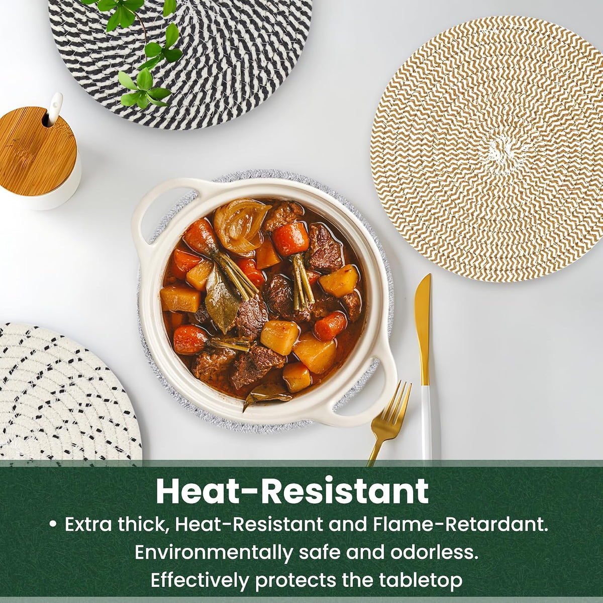 8 Inch Trivets for Hot Dishes, Hot Pots and Pans, 6 Pcs
