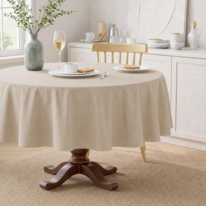 Veblandy Rectangle Tablecloth Linen Textured Waterproof & Stain Resistant Table Cloth Wrinkle Free Decorative Fabric Farmhouse Table Cover for Dining/Party/Buffet/Wedding, 60 x 104 Inch, Sage Green