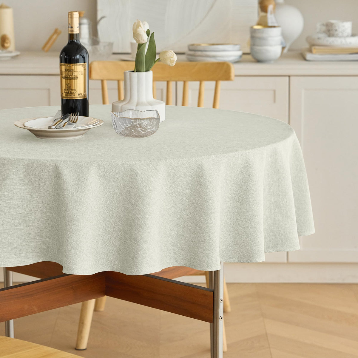 Decorelia Linen Textured Fall Tablecloth Rectangular Burnt Orange, 52"x70"