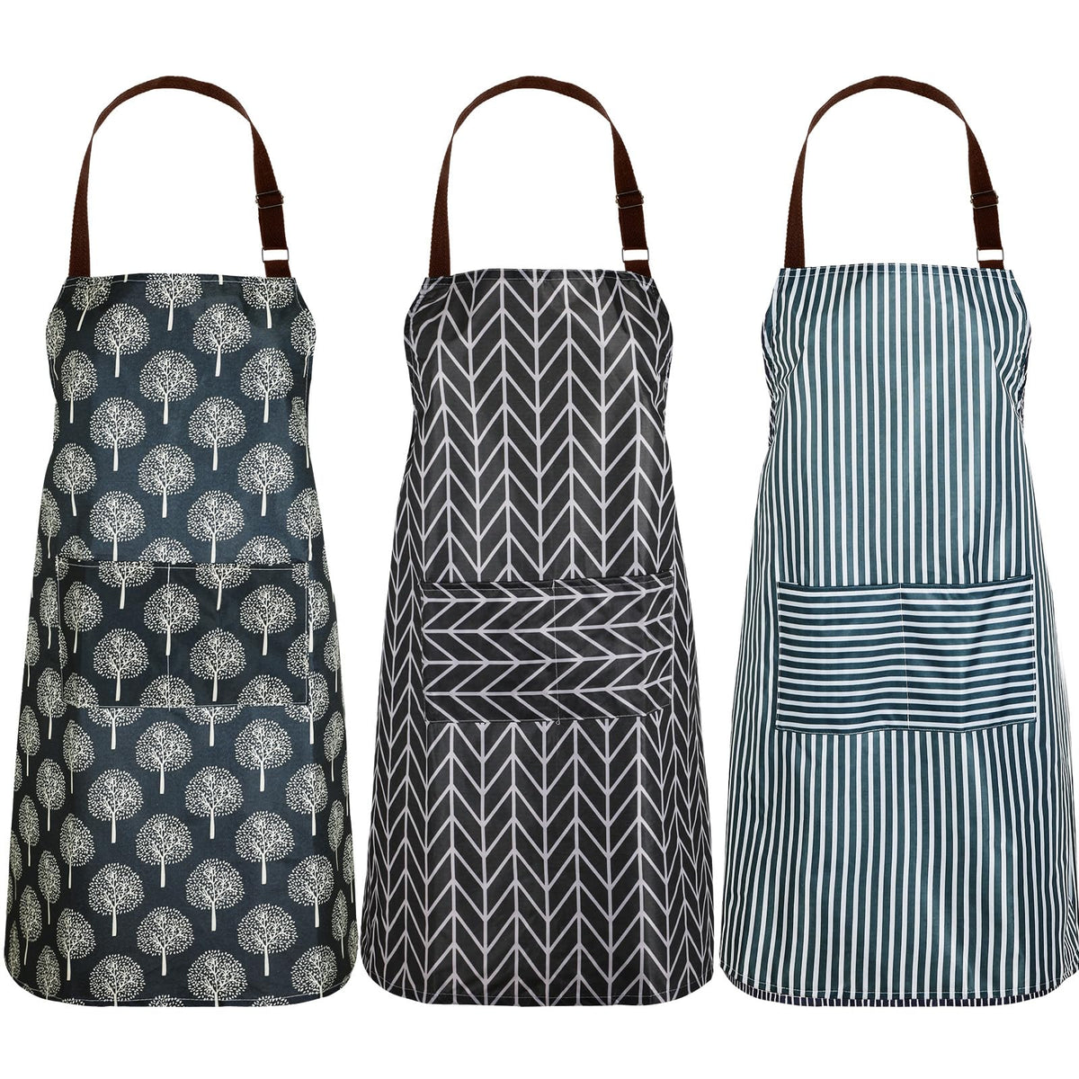 SATINIOR 3 Pcs Waterproof Kitchen Apron with 2 Pockets