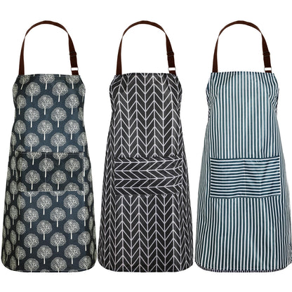SATINIOR 3 Pcs Waterproof Kitchen Apron with 2 Pockets