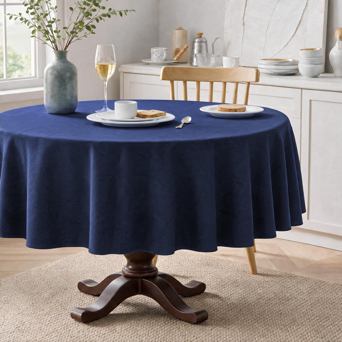 Veblandy Rectangle Tablecloth Linen Textured Waterproof & Stain Resistant Table Cloth Wrinkle Free Decorative Fabric Farmhouse Table Cover for Dining/Party/Buffet/Wedding, 60 x 104 Inch, Sage Green