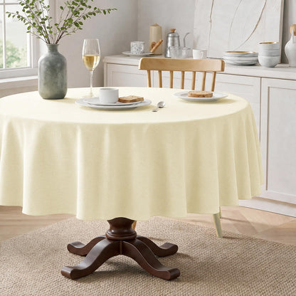 Veblandy Rectangle Tablecloth Linen Textured Waterproof & Stain Resistant Table Cloth Wrinkle Free Decorative Fabric Farmhouse Table Cover for Dining/Party/Buffet/Wedding, 60 x 104 Inch, Sage Green