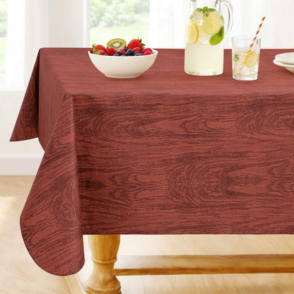 Smiry Rectangle Table Cloth, Waterproof Vinyl Tablecloths with Flannel Backing, Wipeable Spillproof Plastic Table Cover for Dining, Indoor and Outdoor (Champagne, 60 "x 84")