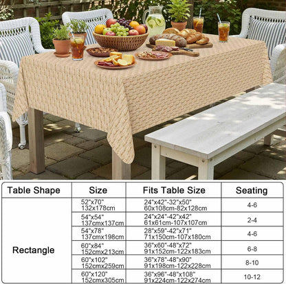 Smiry Rectangle Table Cloth, Waterproof Vinyl Tablecloths with Flannel Backing, Wipeable Spillproof Plastic Table Cover for Dining, Indoor and Outdoor (Champagne, 60 "x 84")