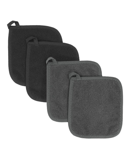 RITZ Terry Potholder & Hot Pad: Unparalleled Heat Resistant, Durable 100% Cotton – Ergonomically Designed for Optimal Grip – Easy-Care Machine Washable – 4-Pack, Federal Blue