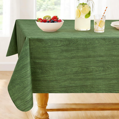 Smiry Rectangle Table Cloth, Waterproof Vinyl Tablecloths with Flannel Backing, Wipeable Spillproof Plastic Table Cover for Dining, Indoor and Outdoor (Champagne, 60 "x 84")