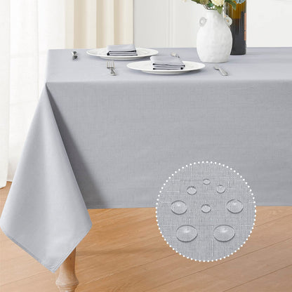 Veblandy Rectangle Tablecloth Linen Textured Waterproof & Stain Resistant Table Cloth Wrinkle Free Decorative Fabric Farmhouse Table Cover for Dining/Party/Buffet/Wedding, 60 x 104 Inch, Sage Green