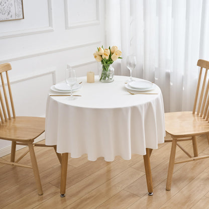 FINDYOU 10 Pack White Table Cloth Rectangle Table 60 x 102 Inch Tablecloths for 6 Foot Rectangle Tables. Stain and Winkle Resistant Polyester Washable White TableCloths for Parties Wedding Dining