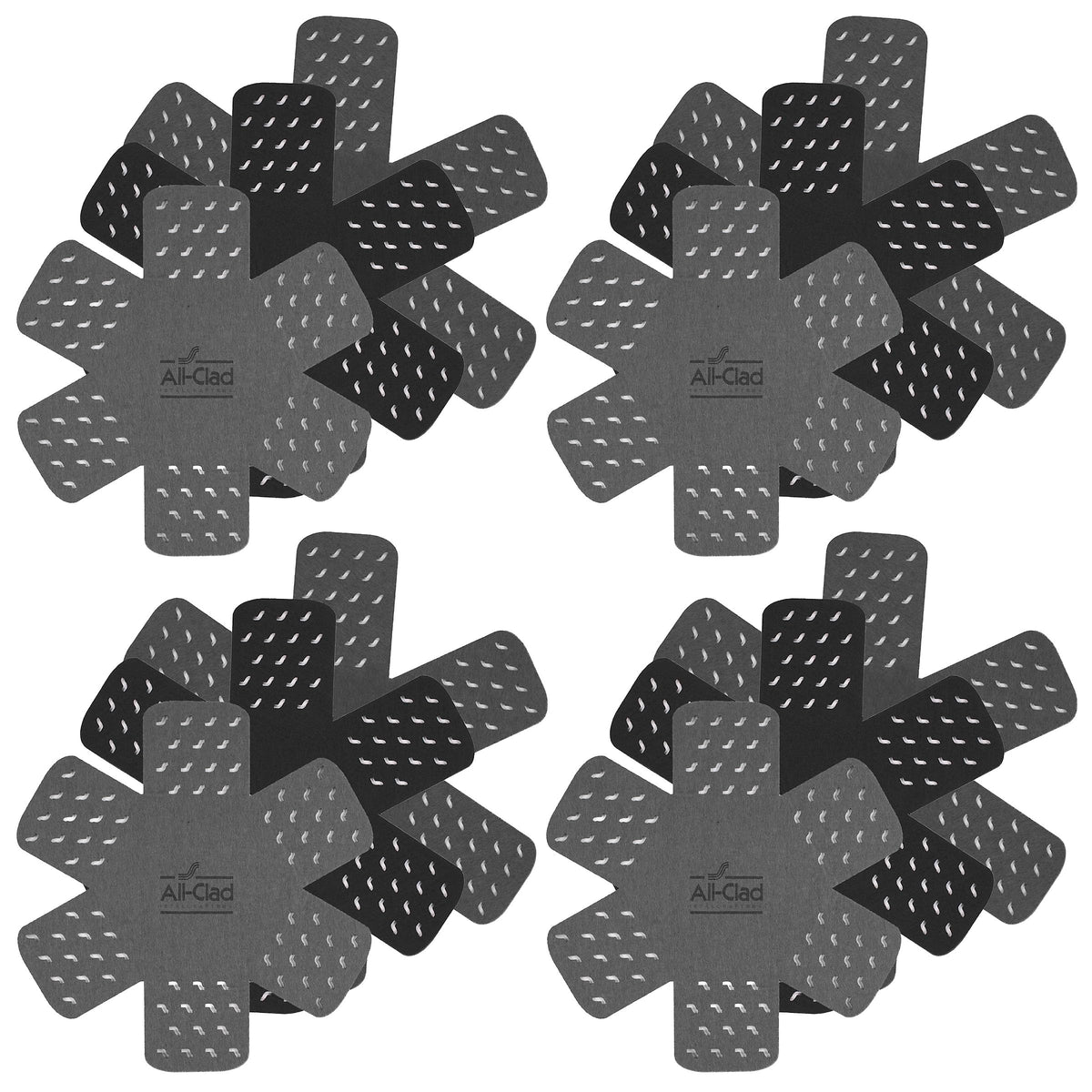 All-Clad Premium Cookware Protectors: Pot and Pan Protectors for Kitchen Organization - Perfect for Cast Iron, Steel, or Glass, (3-Piece), Black/Grey