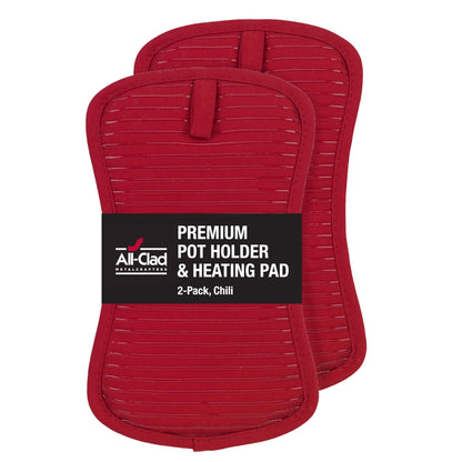 All-Clad Premium Pot Holder & Hot Pad: Heat Resistant to 500 Degrees - 100% Cotton, 10"x6.25" Hot Pad for Kitchen and Barbeque, (2-Pack), Almond