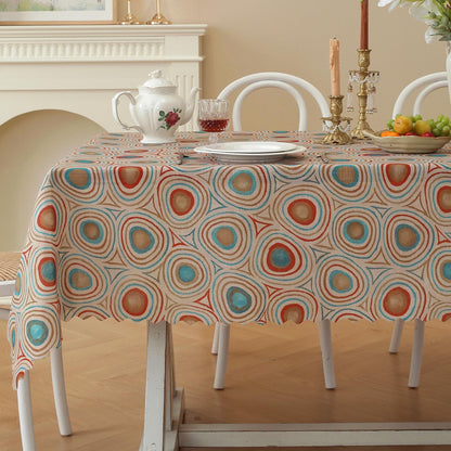 Rectangle Waterproof Tablecloth Linen Textured Table Cloth,Stain and Wrinkle Resistant Washable Fabric Table Cover for Dining, Party, Camping and Outdoor, 52 x 70 Inch, Vine Bloom