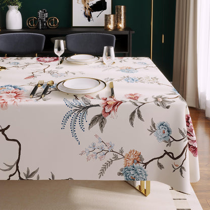 Rectangle Table Cloth,100% Waterproof Tablecloth Oil Proof Spill Proof Vinyl Table Cloth, Wipe Clean Plastic Table Cover for Dining, Camping, Indoor and Outdoor 52" x 70",Leaves