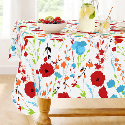 Smiry Rectangle Table Cloth, Waterproof Vinyl Tablecloths with Flannel Backing, Wipeable Spillproof Plastic Table Cover for Dining, Indoor and Outdoor (Champagne, 60 "x 84")