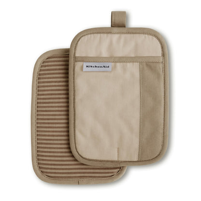 KitchenAid Beacon Two-Tone Non-Slip Pot Holder Set, Pistachio/Graphite Green, 7"x10", 2 Piece