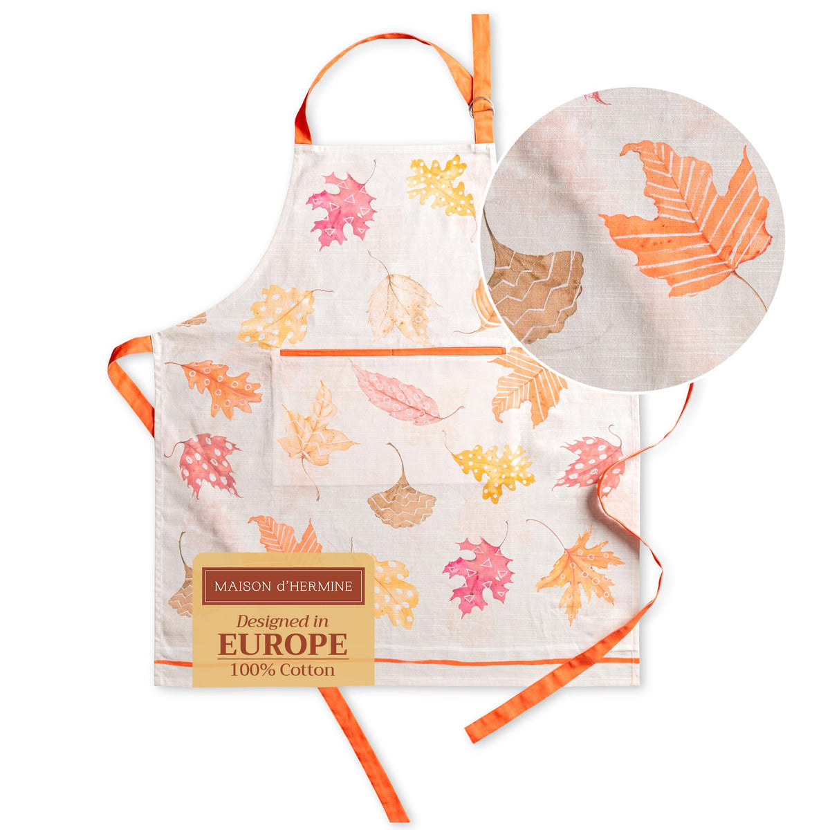 Maison d' Hermine Aprons for women with Pocket 100% Cotton (27.50"x31.50")