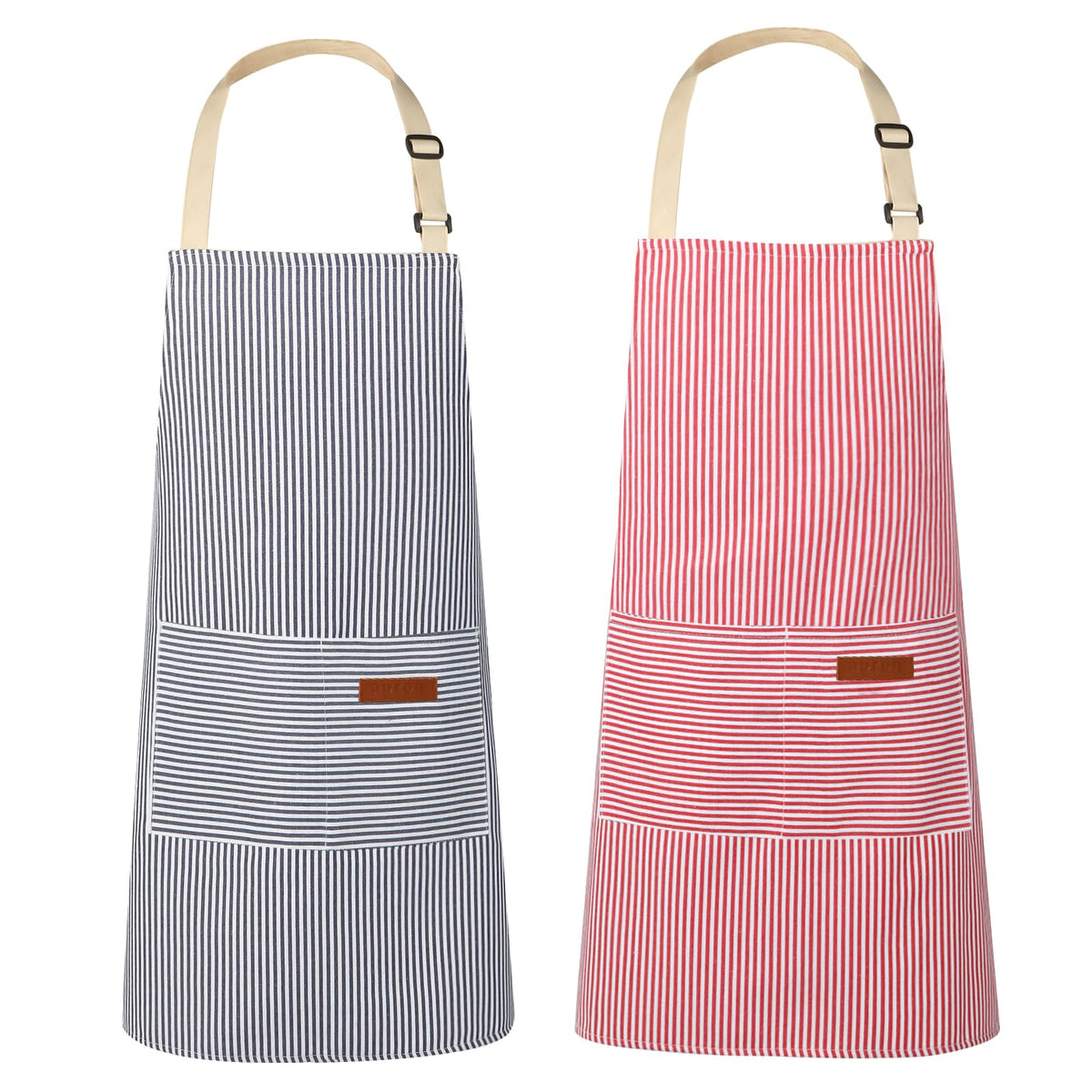 VALOME 2 Pack Kitchen Aprons with Pockets, Cooking Chef Apron for Men Women