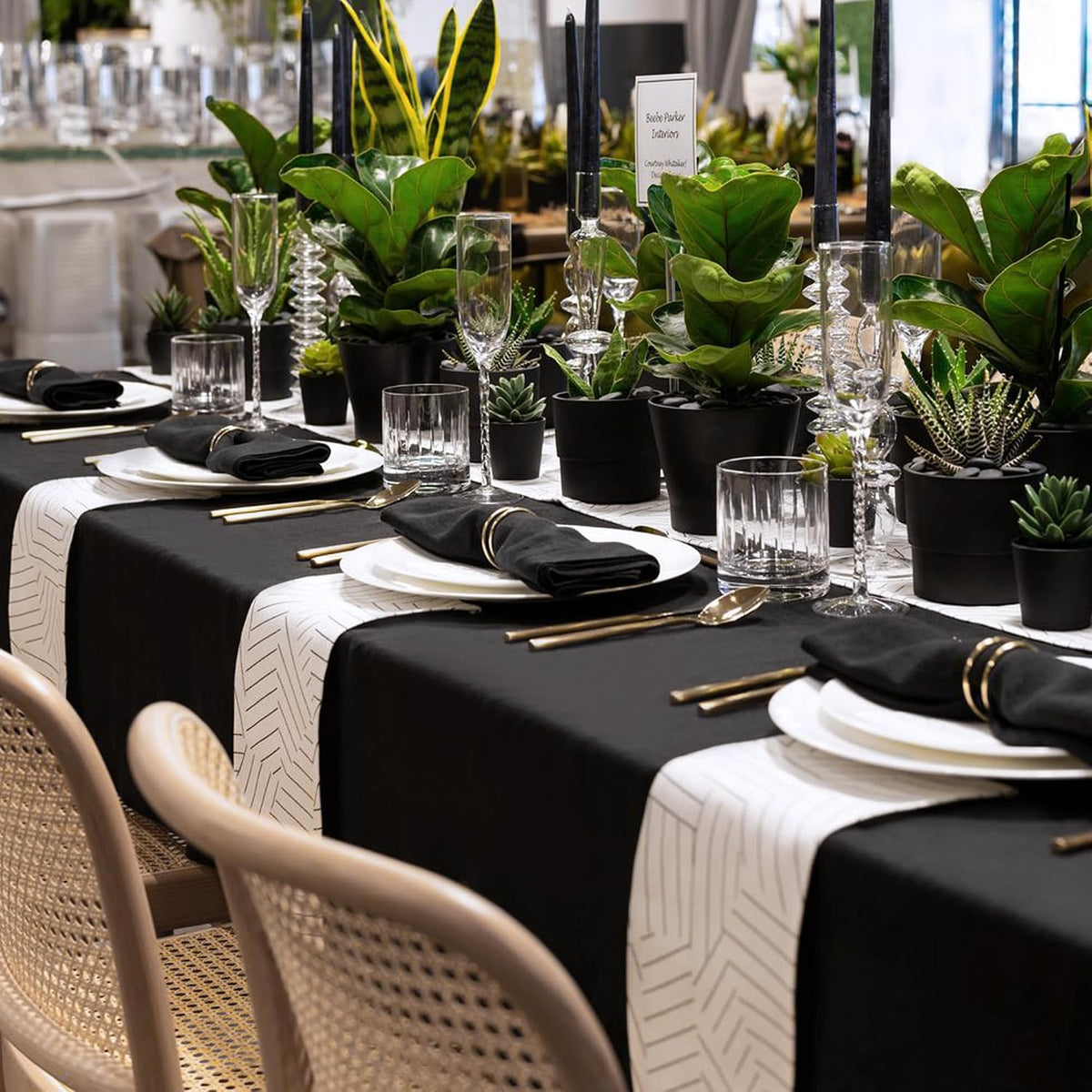 sancua 2 Pack Black Tablecloths 60x102 Inch for 6 Feet Rectangle Tables