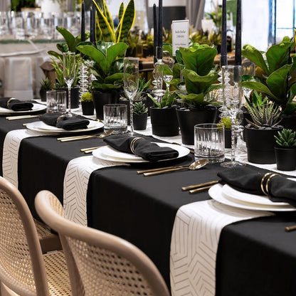 sancua 2 Pack Black Tablecloths 60x102 Inch for 6 Feet Rectangle Tables