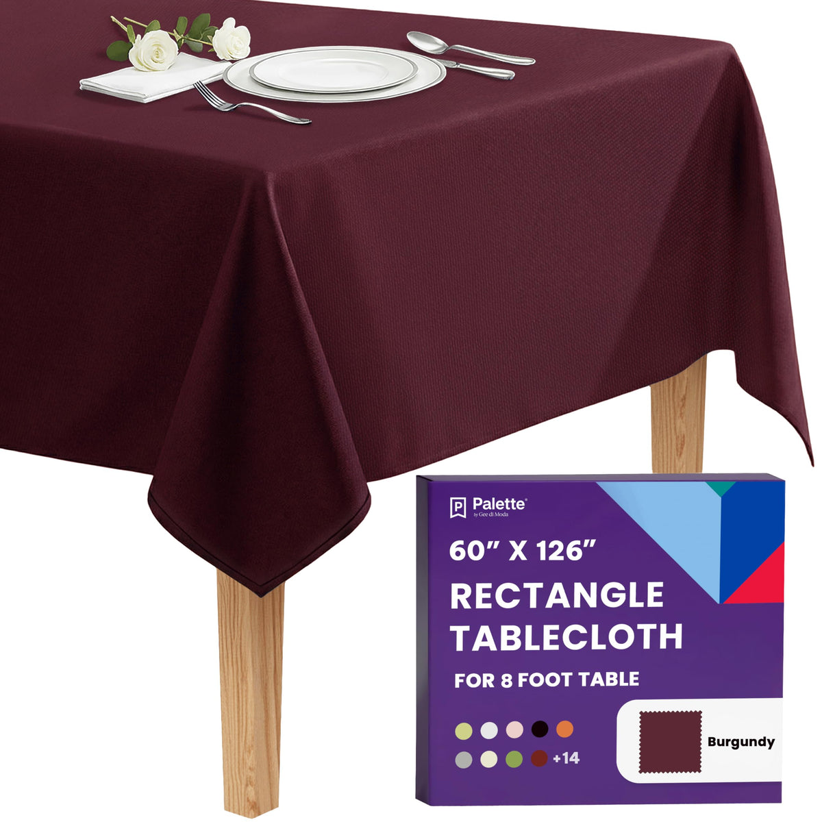 Gee Di Moda Rectangle Tablecloth - 70 x 120 Inch Navy Blue Table Cloth for 6 or 8 Foot Rectangle Tables - Heavy Duty Washable Fabric - for Holiday Party, Dinner, Weddings, Baby Shower & Events