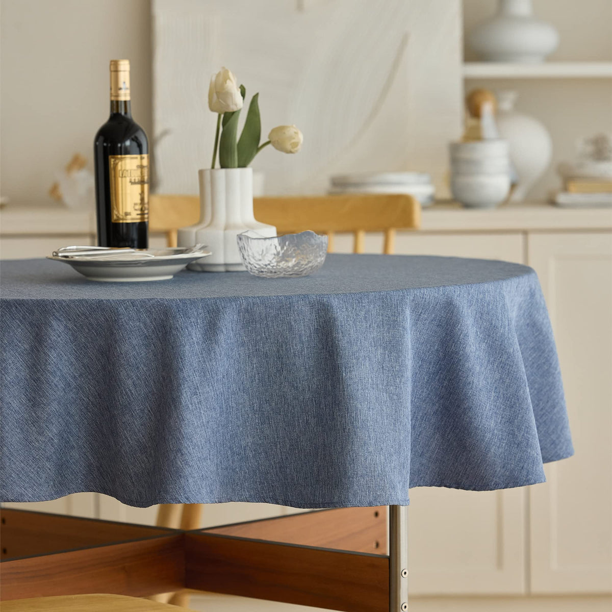 Decorelia Linen Textured Fall Tablecloth Rectangular Burnt Orange, 52"x70"