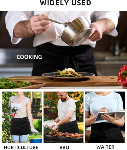 Xeoxarel Aprons with 4 Pockets (Available in 3 Pack / 7 Pack) 23.5'' X 11.5''