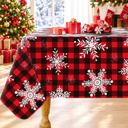 Smiry Rectangle Table Cloth, Waterproof Vinyl Tablecloths with Flannel Backing, Wipeable Spillproof Plastic Table Cover for Dining, Indoor and Outdoor (Champagne, 60 "x 84")