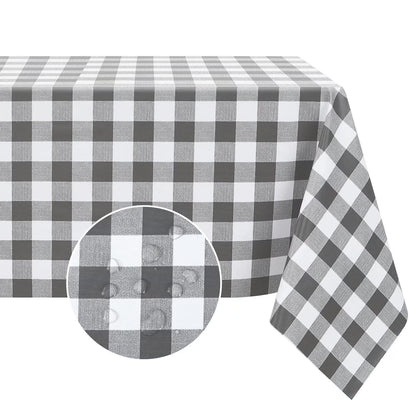 Romanstile Rectangle Vinyl Tablecloth, 100% Waterproof Buffalo Gingham Plastic Table Cloth, Heavy Duty Wipeable Checkered Table Covers for Outdoor, Camping, Picnic, Patio - 54 x 78, Light Blue
