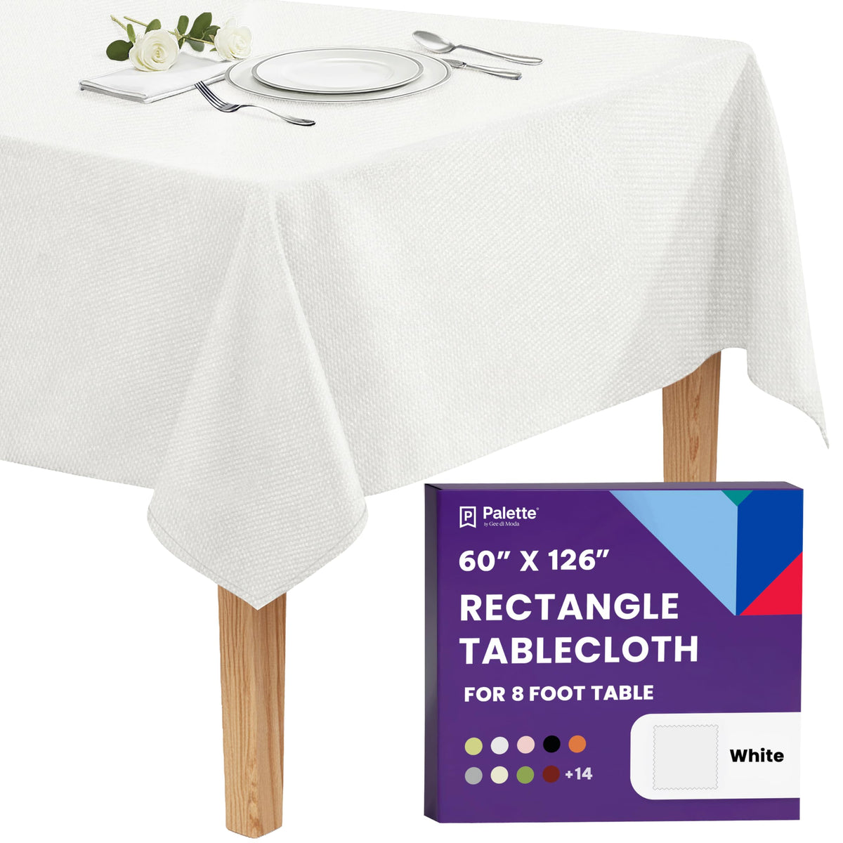 Gee Di Moda Rectangle Tablecloth - 70 x 120 Inch Navy Blue Table Cloth for 6 or 8 Foot Rectangle Tables - Heavy Duty Washable Fabric - for Holiday Party, Dinner, Weddings, Baby Shower & Events