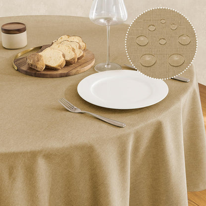 Veblandy Rectangle Tablecloth Linen Textured Waterproof & Stain Resistant Table Cloth Wrinkle Free Decorative Fabric Farmhouse Table Cover for Dining/Party/Buffet/Wedding, 60 x 104 Inch, Sage Green