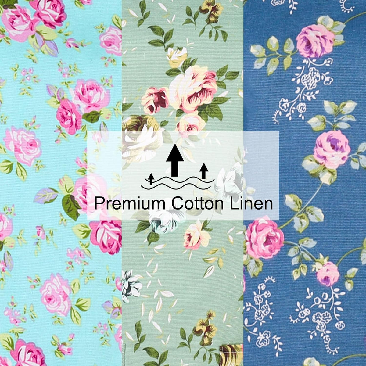 Auidy_6TXD 3 Pack Floral Aprons for Women, Kitchen Aprons with 2 Pockets
