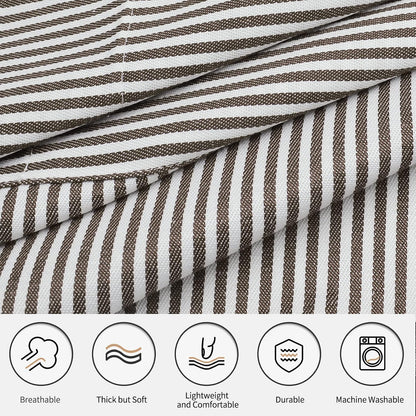 NLUS 2 Pack Kitchen Cooking Aprons, Adjustable Bib Soft Chef Apron with 2 Pockets for Men Women(Black/Brown Stripes)