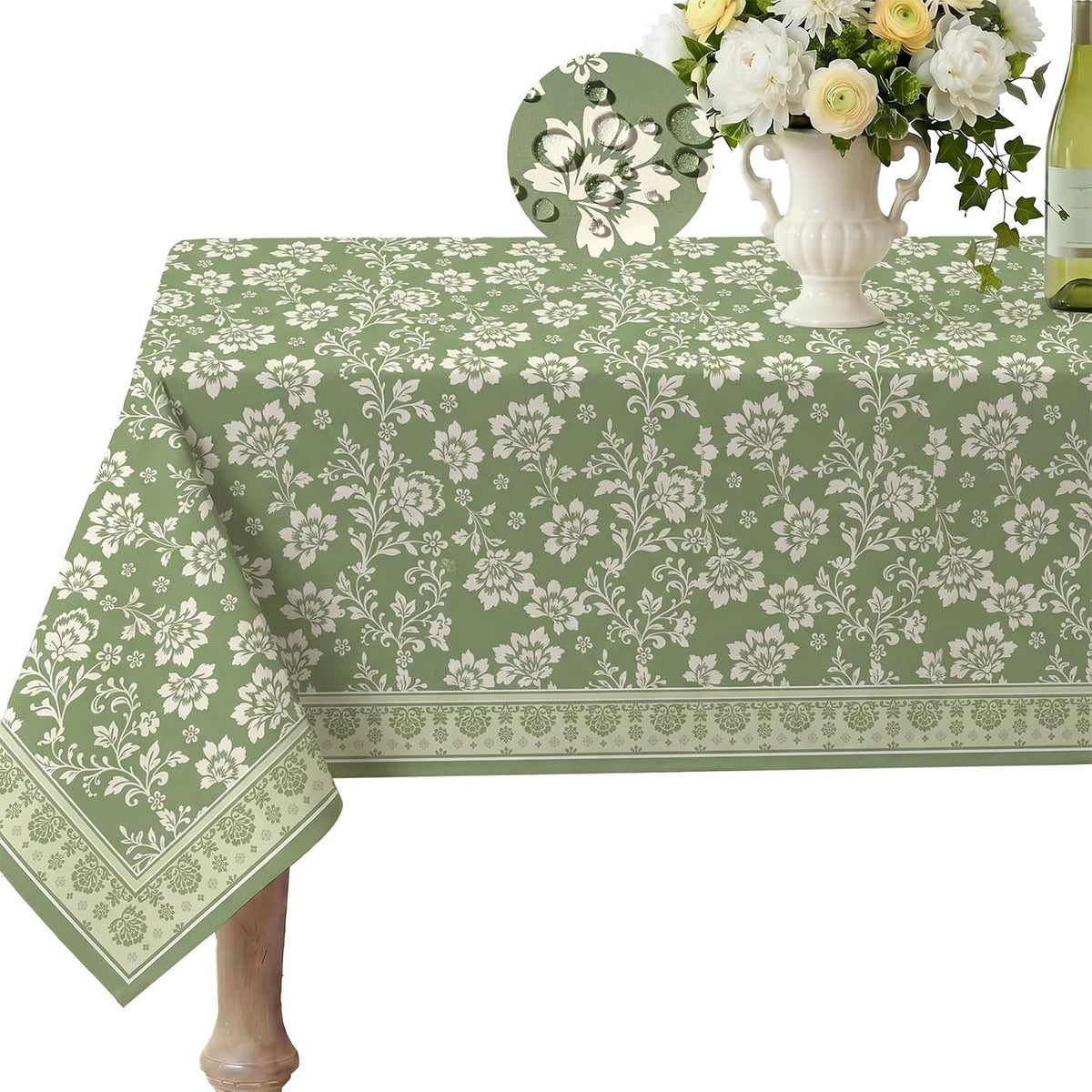 pickyNproud Waterproof Tablecloth Floral Table Cloth Spill Proof Rectangle Tablecloths for Dining Room, Wipeable Fabric Table Cover for Kitchen