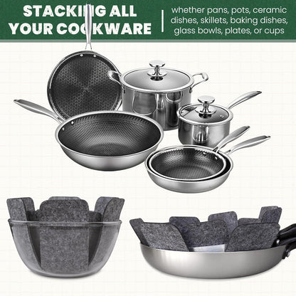 Pot and Pan Protectors, Set of 12 and 4 Different Sizes