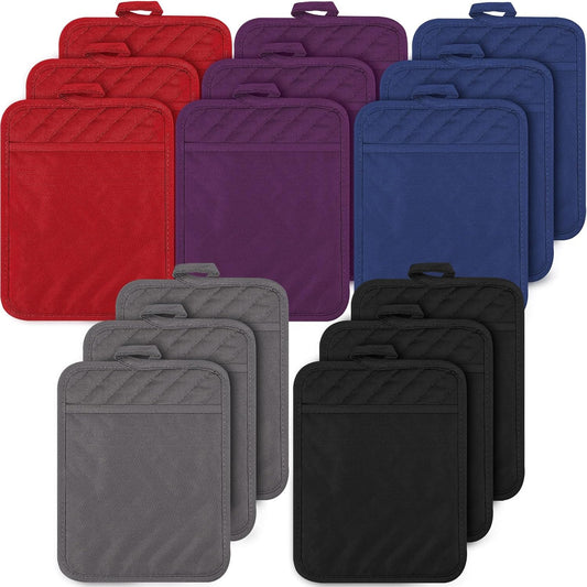 Zhehao 15 Pcs Cotton Pot Holders for Kitchen Heat Resistant Cotton Hot Pads