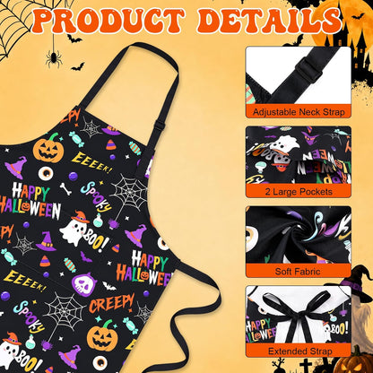 Halloween Apron Waterproof Spooky Pumpkin Cooking Aprons