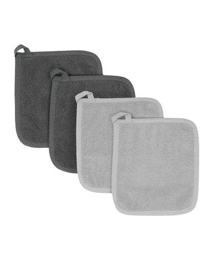RITZ Terry Potholder & Hot Pad: Unparalleled Heat Resistant, Durable 100% Cotton – Ergonomically Designed for Optimal Grip – Easy-Care Machine Washable – 4-Pack, Federal Blue