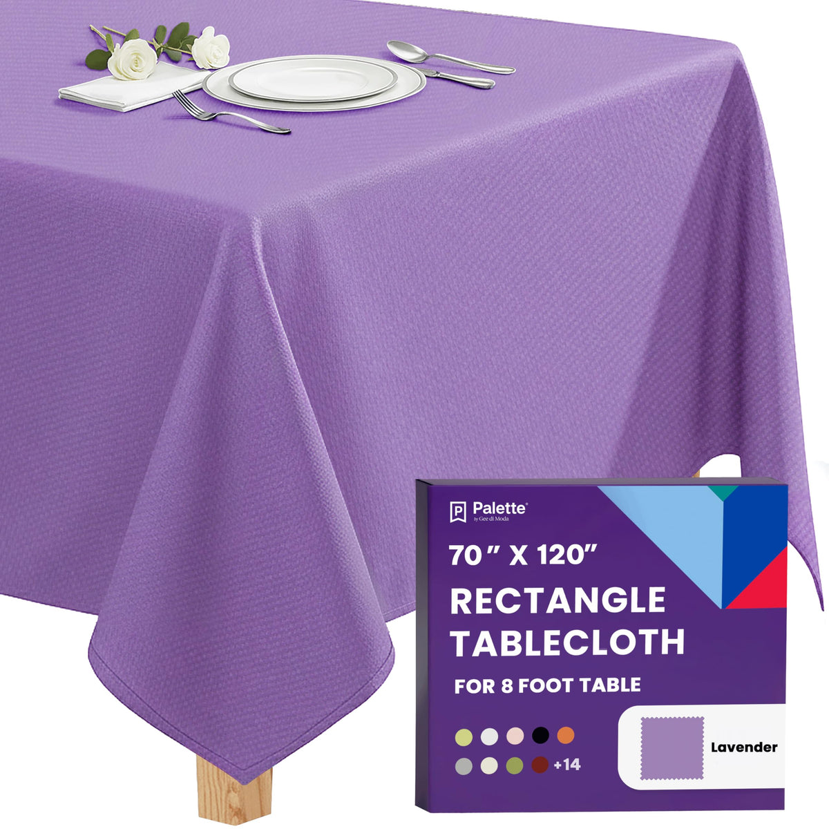 Gee Di Moda Rectangle Tablecloth - 70 x 120 Inch Navy Blue Table Cloth for 6 or 8 Foot Rectangle Tables - Heavy Duty Washable Fabric - for Holiday Party, Dinner, Weddings, Baby Shower & Events