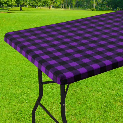 Smiry 6 Foot Picnic Table Cloth, Flannel Backed Fitted Vinyl tablecloths