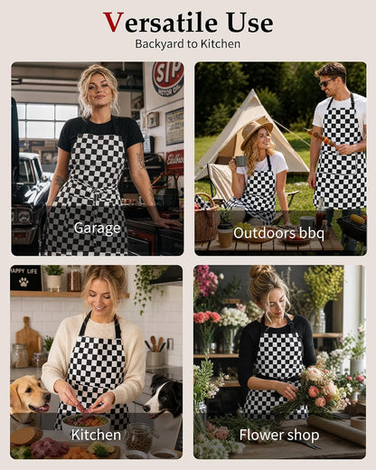 Adjustable Bib Apron with 2 Pockets Cooking Kitchen Chef