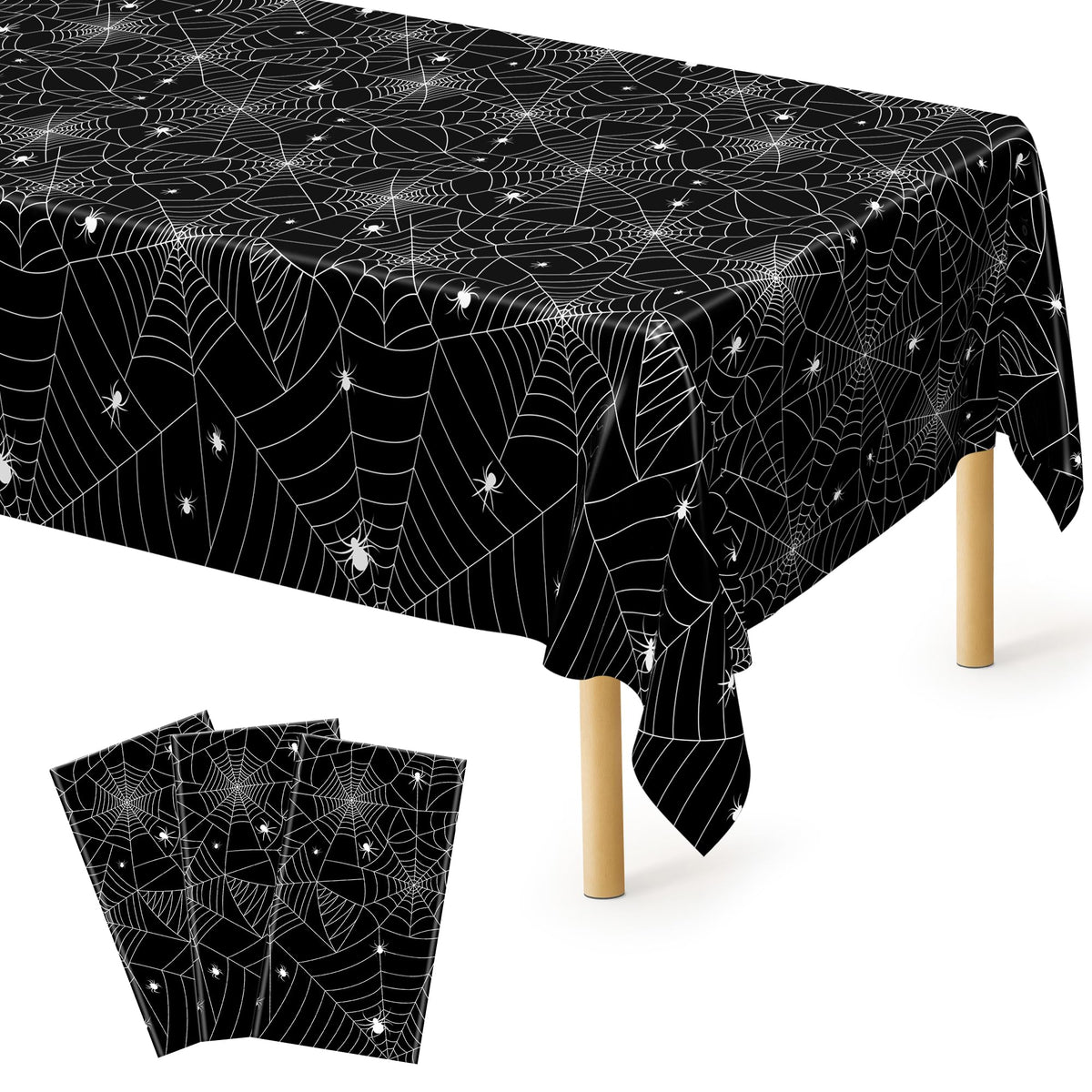 QZYL 4 Packs White Plastic Tablecloth, Large Sturdy Disposable Table Cloth
