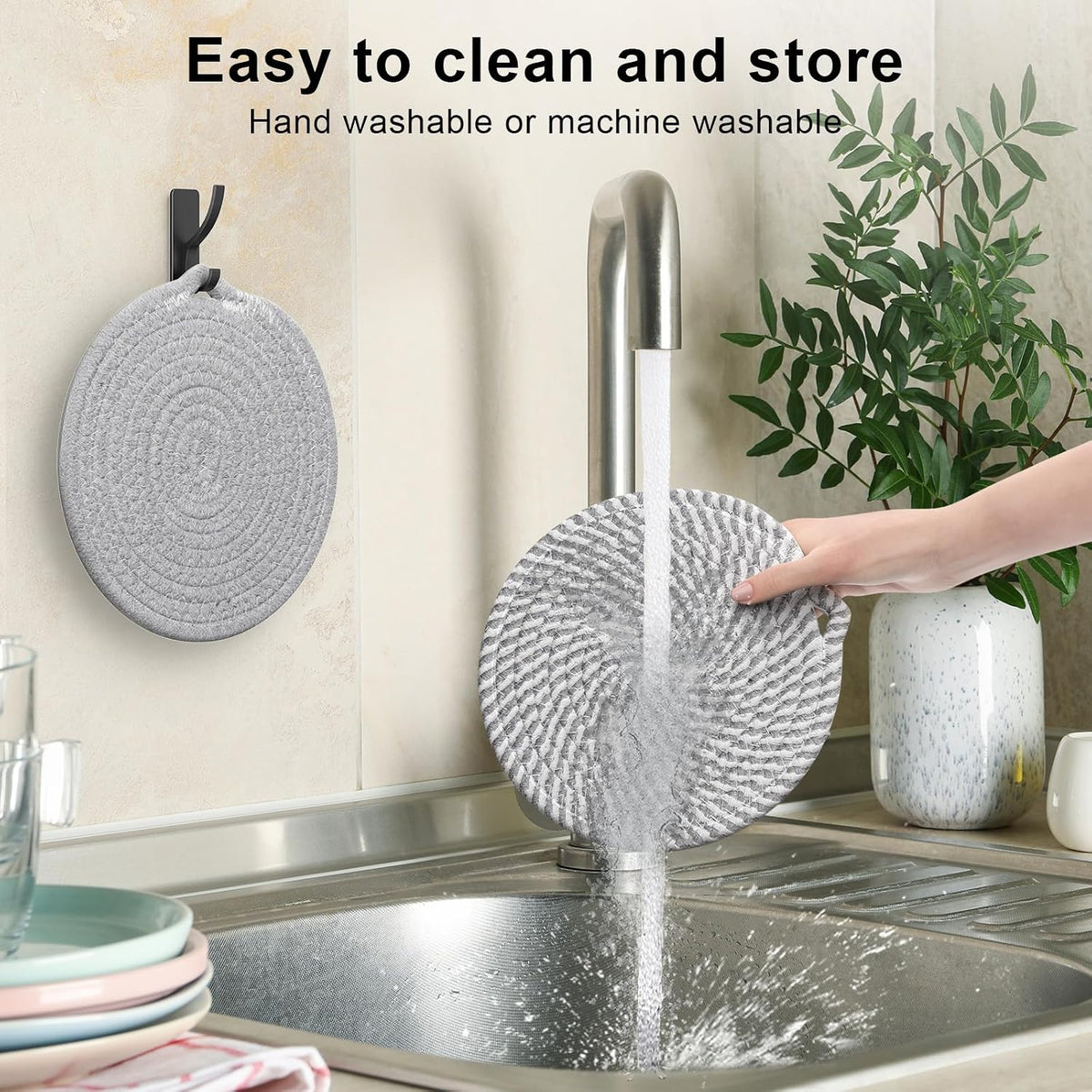 7" Trivets for Hot Dishes, 6 Pack Trivets for Hot Pots and Pans
