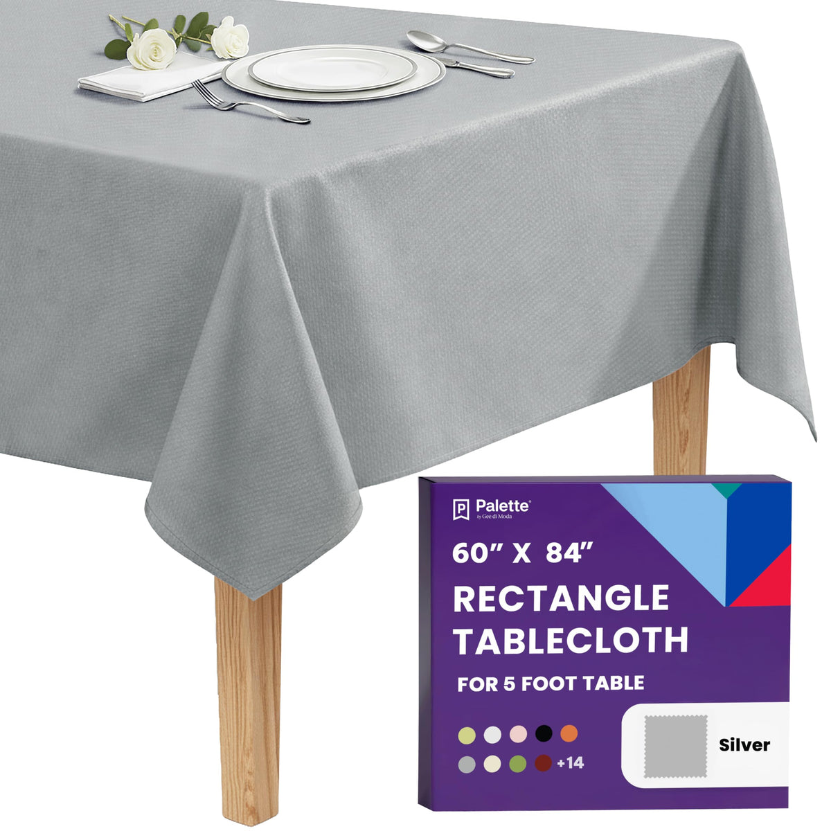 Gee Di Moda Rectangle Tablecloth - 70 x 120 Inch Navy Blue Table Cloth for 6 or 8 Foot Rectangle Tables - Heavy Duty Washable Fabric - for Holiday Party, Dinner, Weddings, Baby Shower & Events