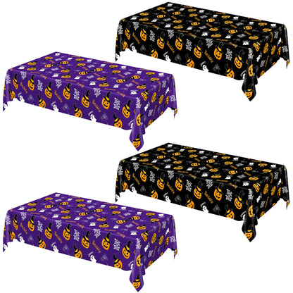 QZYL 4 Packs White Plastic Tablecloth, Large Sturdy Disposable Table Cloth
