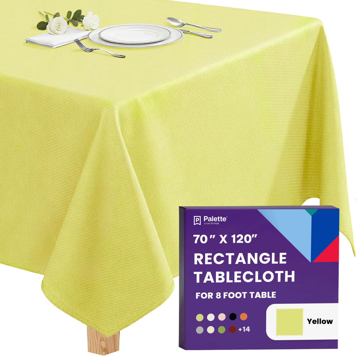 Gee Di Moda Rectangle Tablecloth - 70 x 120 Inch Navy Blue Table Cloth for 6 or 8 Foot Rectangle Tables - Heavy Duty Washable Fabric - for Holiday Party, Dinner, Weddings, Baby Shower & Events