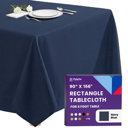 Gee Di Moda Rectangle Tablecloth - 70 x 120 Inch Navy Blue Table Cloth for 6 or 8 Foot Rectangle Tables - Heavy Duty Washable Fabric - for Holiday Party, Dinner, Weddings, Baby Shower & Events