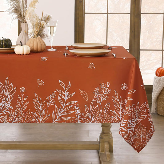Softalker Fall Tablecloth Rectangle 60 x 84 Inch, Thanksgiving Home Decor