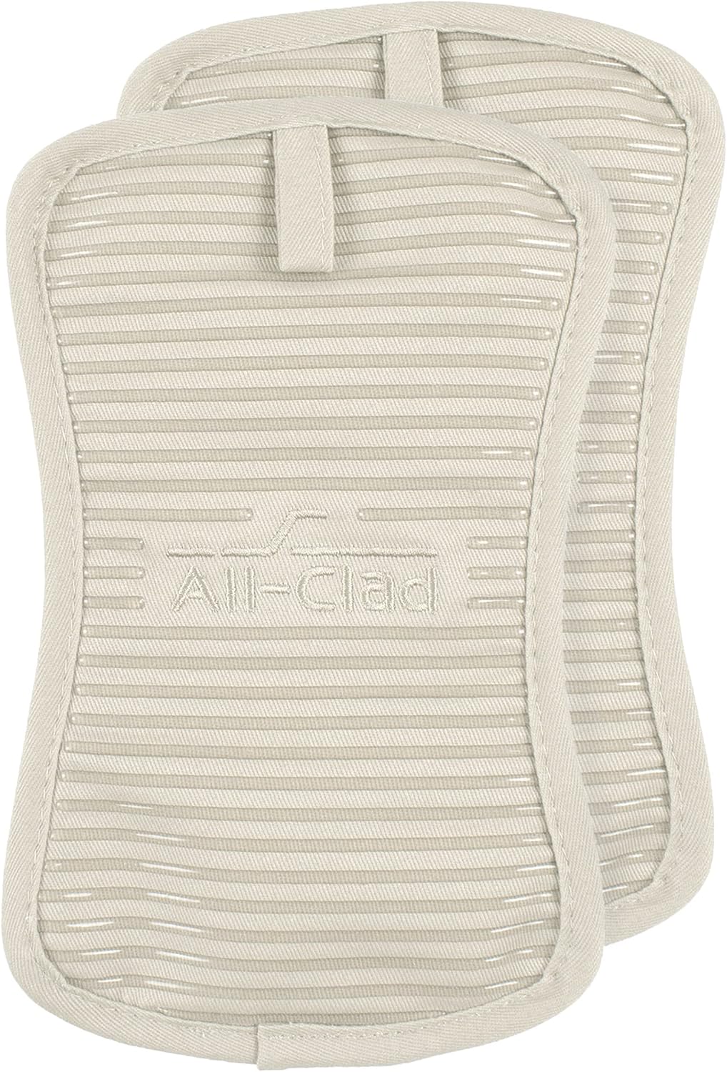 All-Clad Premium Pot Holder & Hot Pad: Heat Resistant to 500 Degrees - 100% Cotton, 10"x6.25" Hot Pad for Kitchen and Barbeque, (2-Pack), Almond