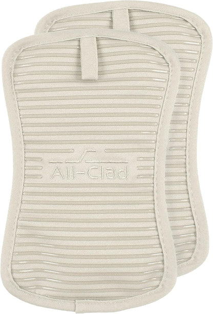 All-Clad Premium Pot Holder & Hot Pad: Heat Resistant to 500 Degrees - 100% Cotton, 10"x6.25" Hot Pad for Kitchen and Barbeque, (2-Pack), Almond