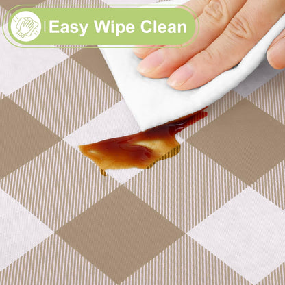 Smiry Picnic Table Cloth, Vinyl Tablecloths with Flannel Backing, 60"x84"